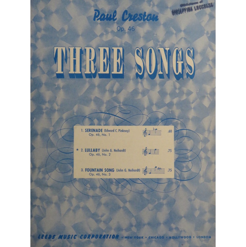 CRESTON Paul Lullaby op 46 No 2 Chant Piano 1952