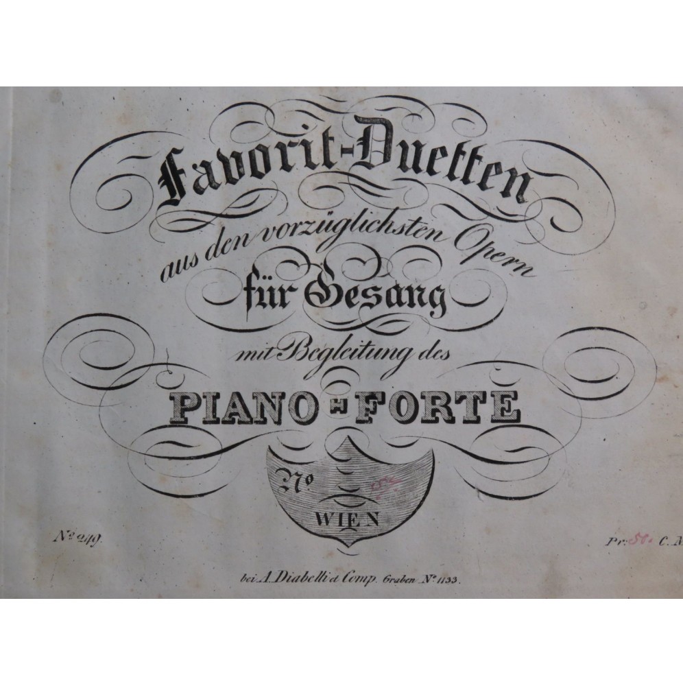 ROSSINI G. Tancredi Duetto Chant Piano ca1827