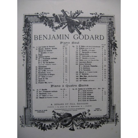GODARD Benjamin Valse No 2 Piano ca1890