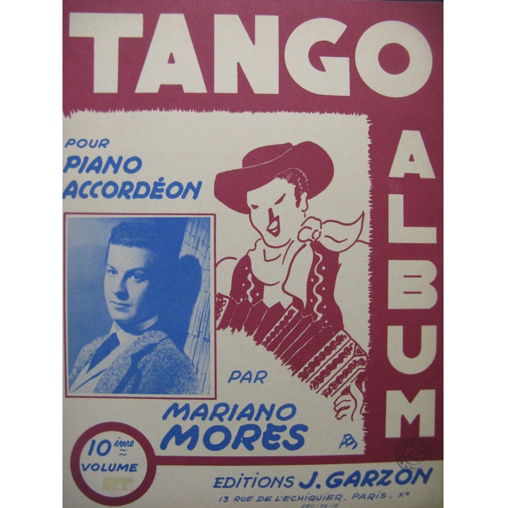 Tango Album No 10 Mariano Mores 12 Pièces Piano ou Accordéon ca1950