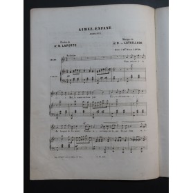 DE LATAILLADE D. Aimez, Enfant Chant Piano ca1860