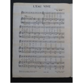 L'eau Vive Guy Béart Chant Piano 1958