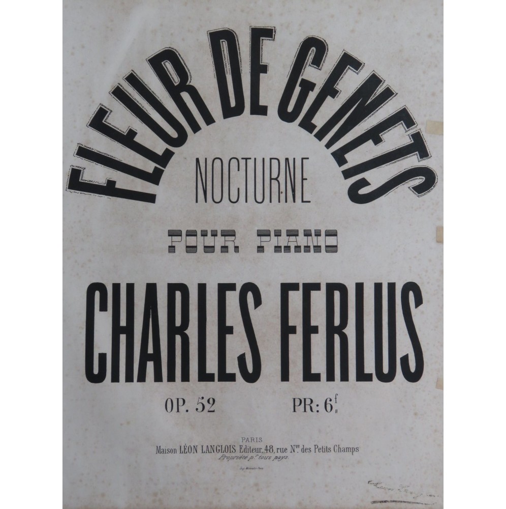 FERLUS Charles Fleur de Genets op 52 Piano 1869