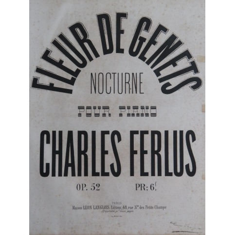FERLUS Charles Fleur de Genets op 52 Piano 1869