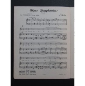 Alpes Dauphinoises Valse Jo Privat Chant Piano 1954