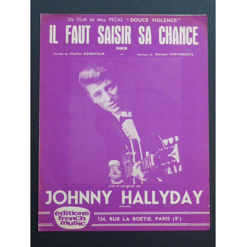 Il faut saisir sa chance Johnny Hallyday Chant Piano 1961