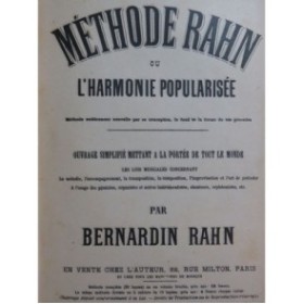 RAHN Bernardin Méthode Rahn ou L'Harmonie Popularisée