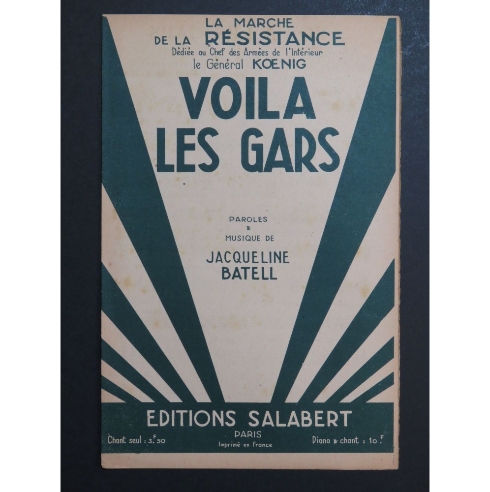 Voilà les Gars Jacqueline Bateli Chant 1944