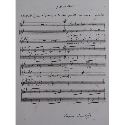 GAUTIER Eugène Villanelle Chant Piano 1869