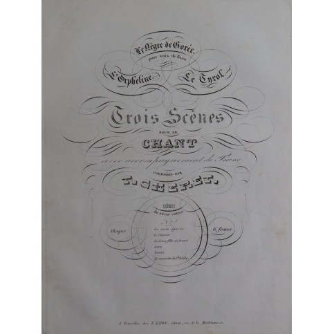 CHERET P. Le Tyrol Chant Piano ca1850
