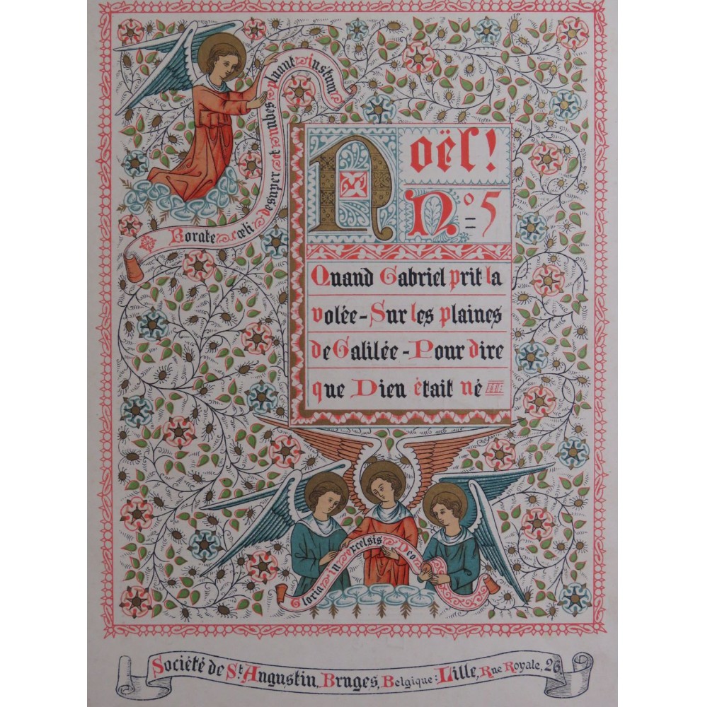 Noël No 5 Quand Gabriel prit la volée Chant Piano ou Orgue ca1900