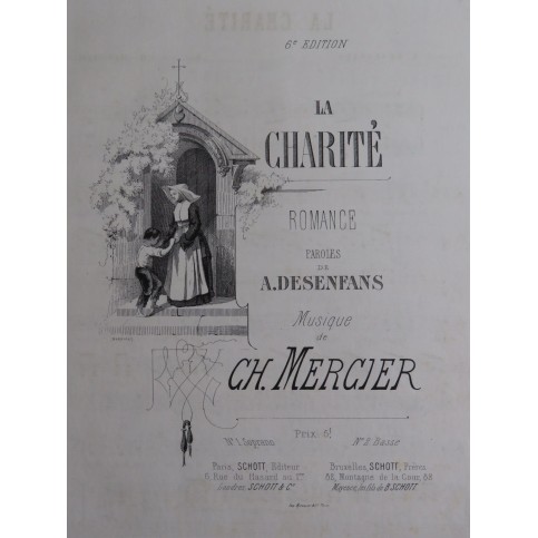 MERCIER Ch. La Charité Chant Piano ca1855