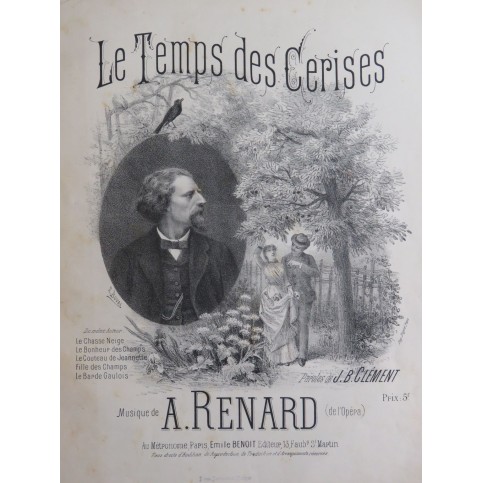 RENARD A. Le Temps des Cerises Chant Piano ca1900
