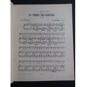 RENARD A. Le Temps des Cerises Chant Piano ca1900