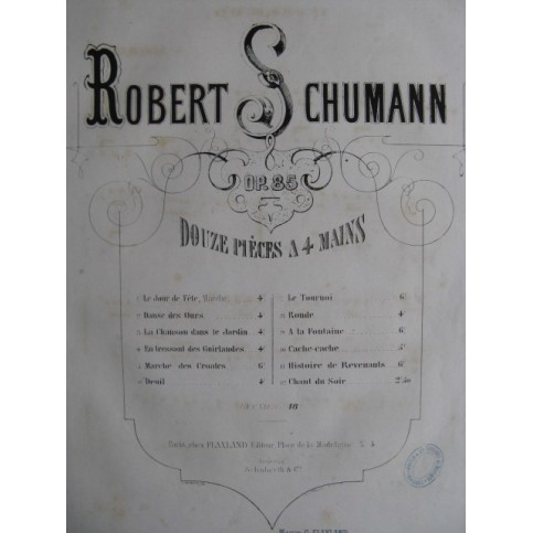 SCHUMANN Robert 12 Pièces op. 85 Piano 4 mains 1860