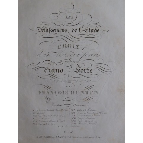 HÜNTEN François Marche du Tournoi Piano ca1840