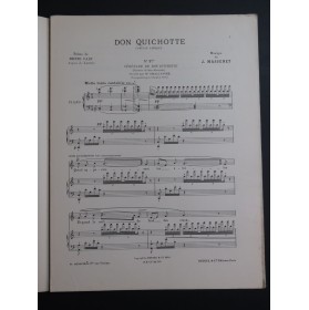 MASSENET Jules Don Quichotte No 2 bis Piano Chant 1910