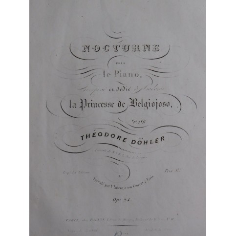 DÖHLER Théodore Nocturne op 24 Piano ca1840