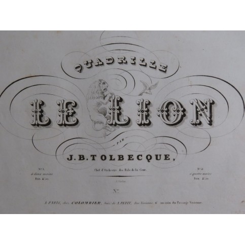 TOLBECQUE J. B. Le Lion Piano ca1850