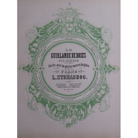 STREABBOG Louis La Guirlande de Roses op 65 No 6 Piano ca1870