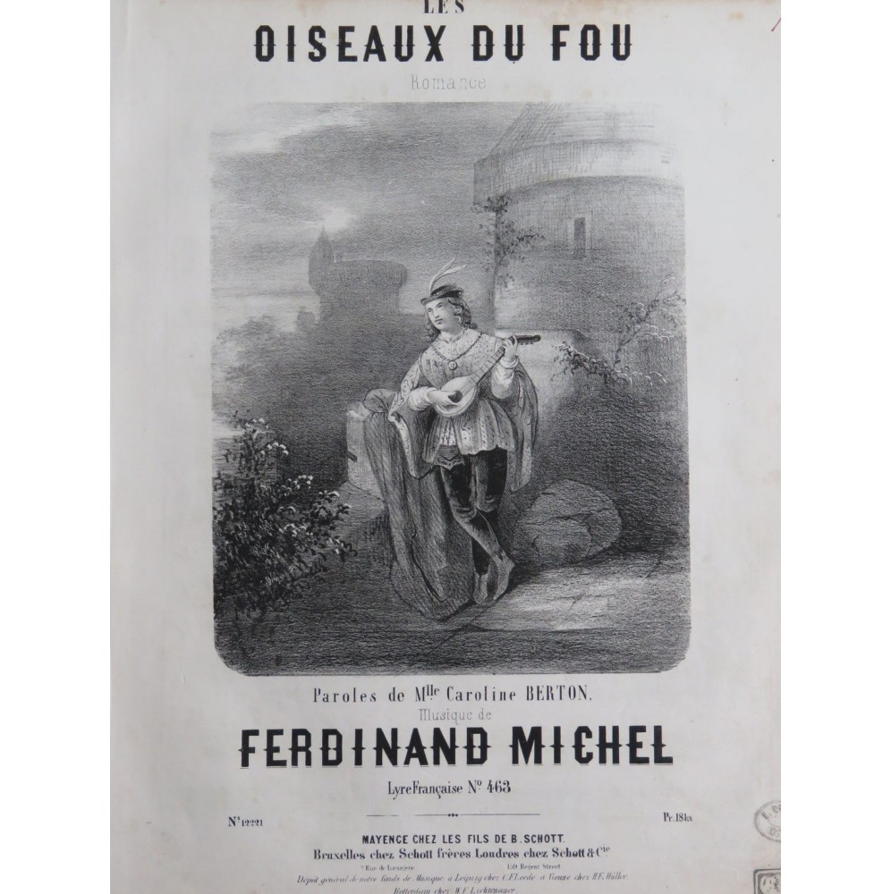 MICHEL Ferdinand Les Oiseaux du Fou Chant Piano ca1855