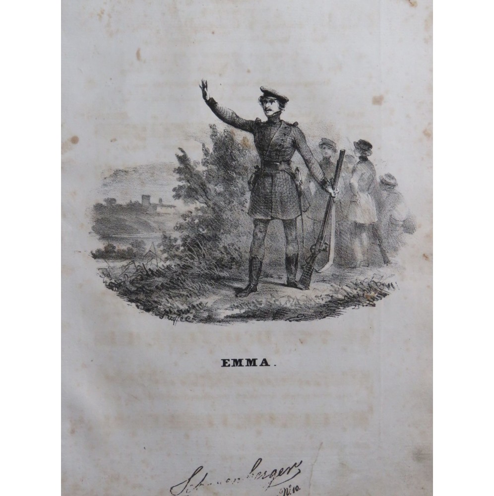 PANSERON Auguste Emma Chant Guitare ca1830