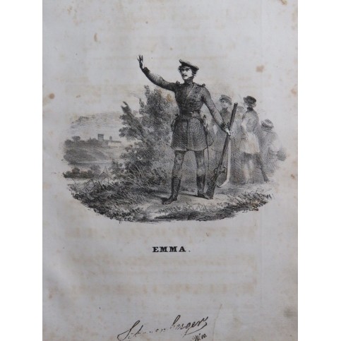 PANSERON Auguste Emma Chant Guitare ca1830