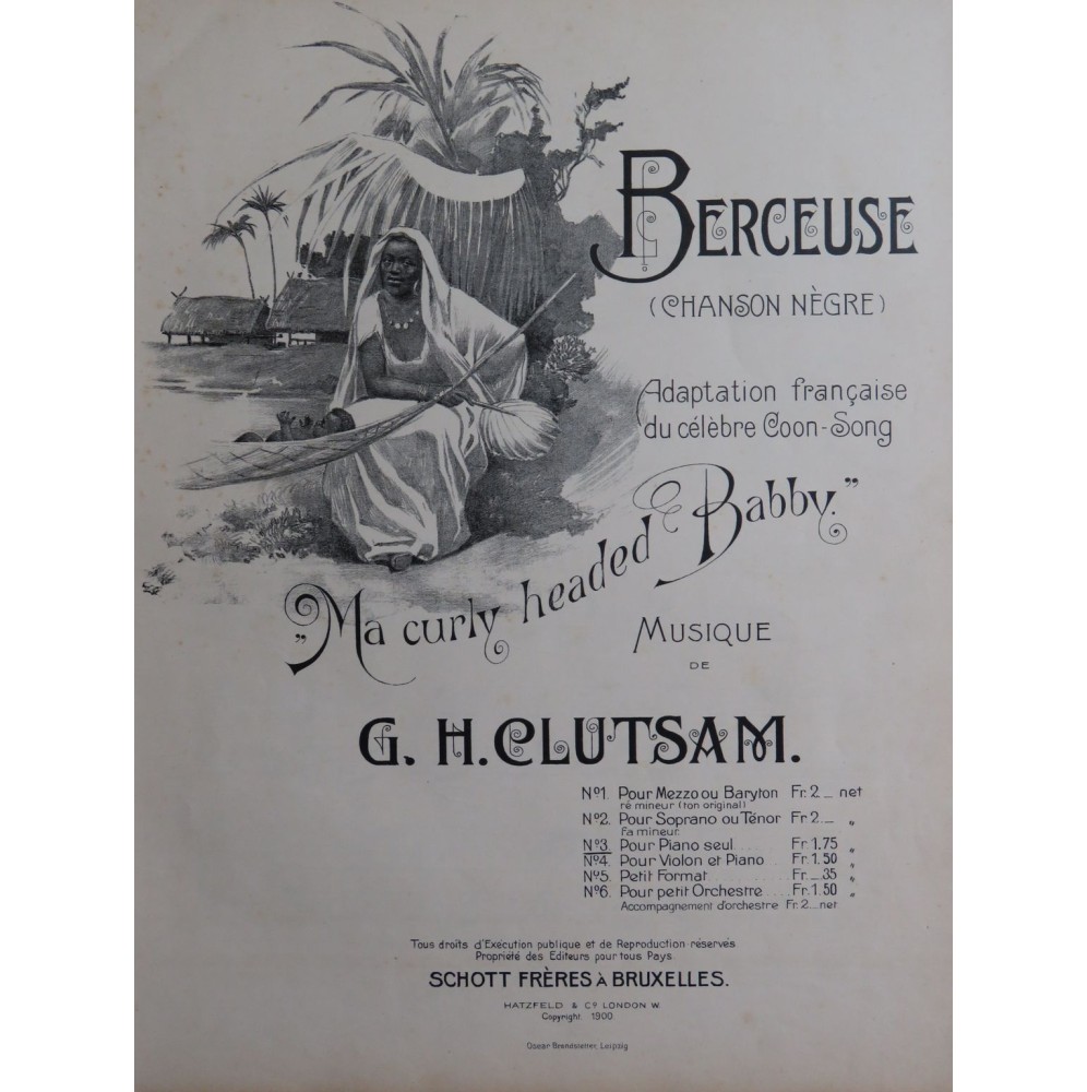 CLUTSAM G. H. Berceuse Piano ca1900