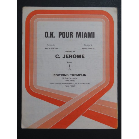 Ok pour Miami C. Jérôme Chant Piano 1975