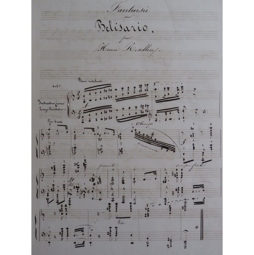 ROSELLEN Henri DÖHLER Théodore Pièces Manuscrit Piano XIXe