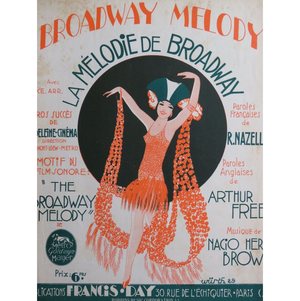 BROWN Nacio Herb Broadway Melody Chant Piano 1929