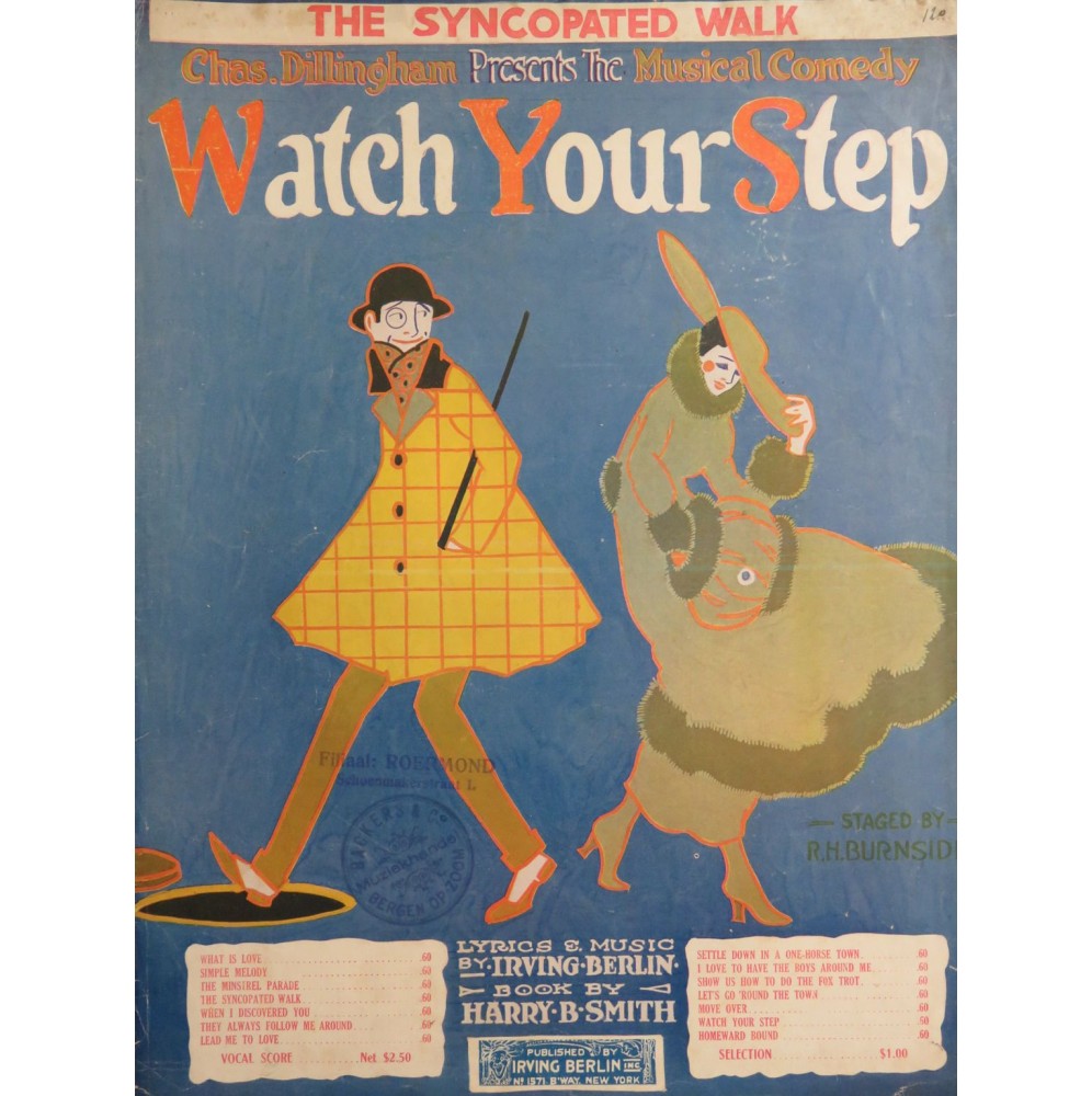 BERLIN Irving The Syncopated Walk Chant Piano 1914