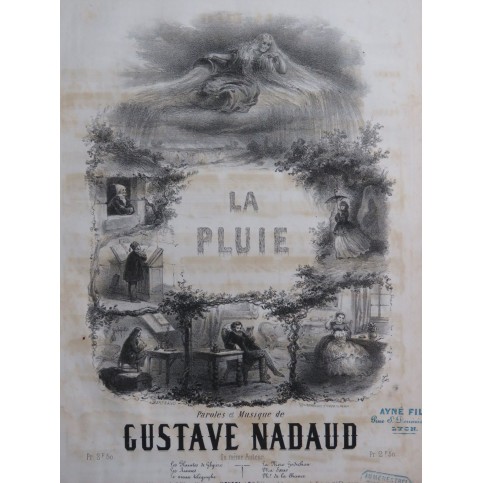 NADAUD Gustave La Pluie Chant Piano 1856