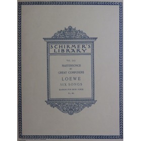 LOEWE Carl Six Songs Chant...