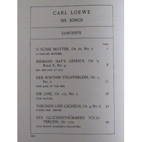 LOEWE Carl Six Songs Chant Piano 1908