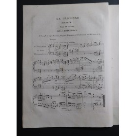 ZIMMERMAN Joseph La Gasconne Bluette op 9 Piano ca1820