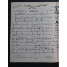 ROMBERG Sigmund Le Chant du Désert Chant Piano 1931
