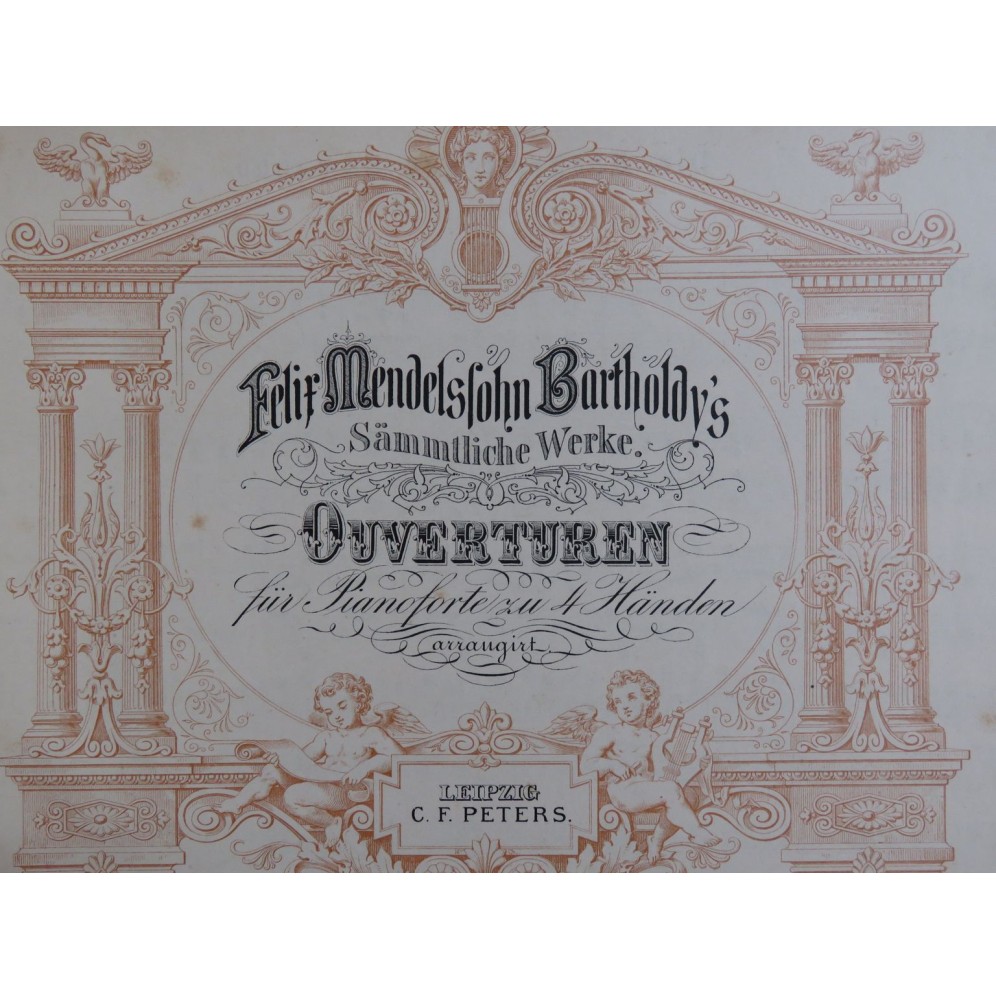 MENDELSSOHN Ouverturen Ouvertures Piano 4 mains XIXe