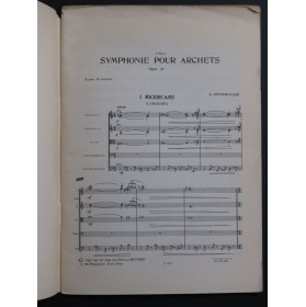 SPITZMÜLLER Alexandre Symphonie pour Archets op 41 Cordes 1958