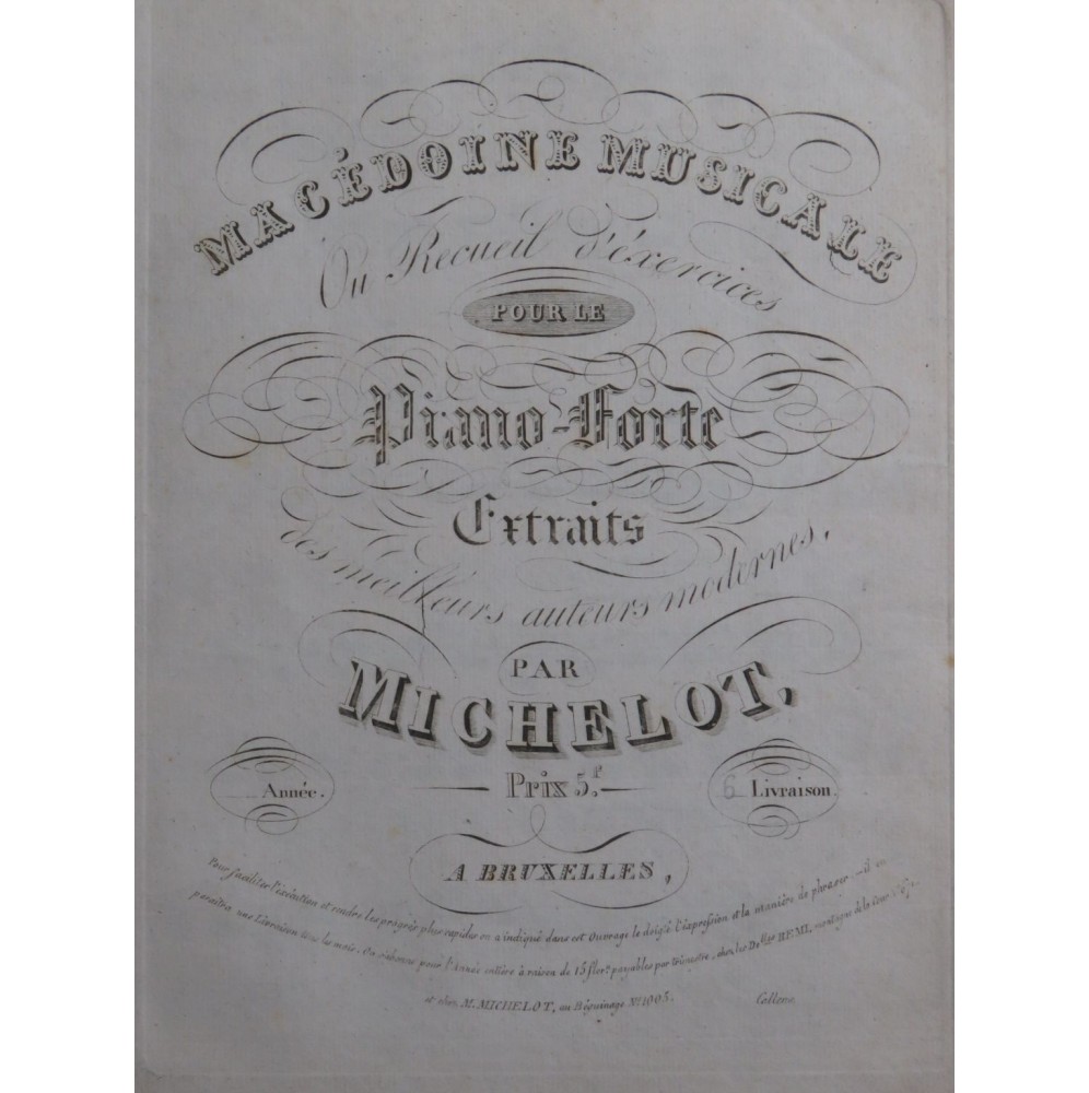 MICHELOT ONSLOW PIXIS MOSCHELES HERZ Macédoine Musicale No 6 Piano ca1820
