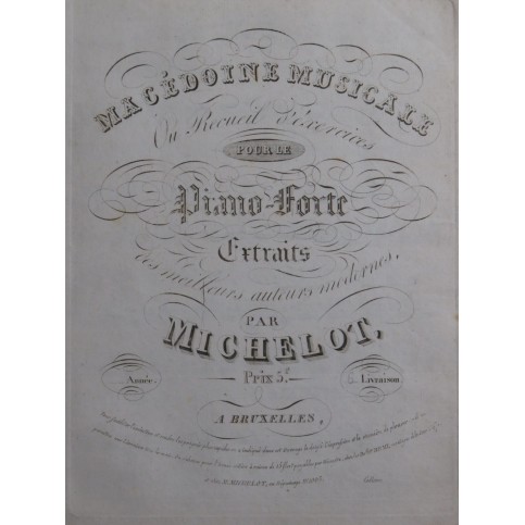 MICHELOT ONSLOW PIXIS MOSCHELES HERZ Macédoine Musicale No 6 Piano ca1820