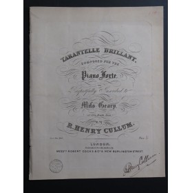 CULLUM R. Henry Tatantelle Brillant Dédicace Piano ca1830