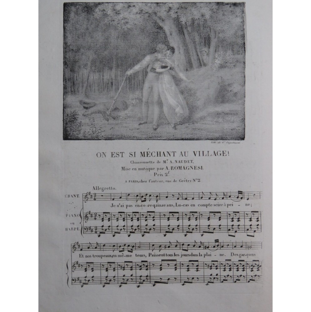 ROMAGNESI Antoine On est si méchant au village Chant Piano ou Harpe ca1830