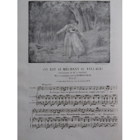 ROMAGNESI Antoine On est si méchant au village Chant Piano ou Harpe ca1830