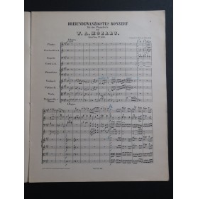 MOZART W. A. Concert KV 488 pour Piano Orchestre