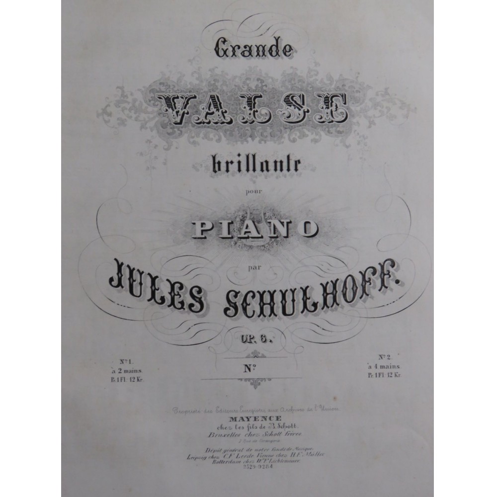 SCHULHOFF Jules Grande Valse Brillante op 6 Piano 1846