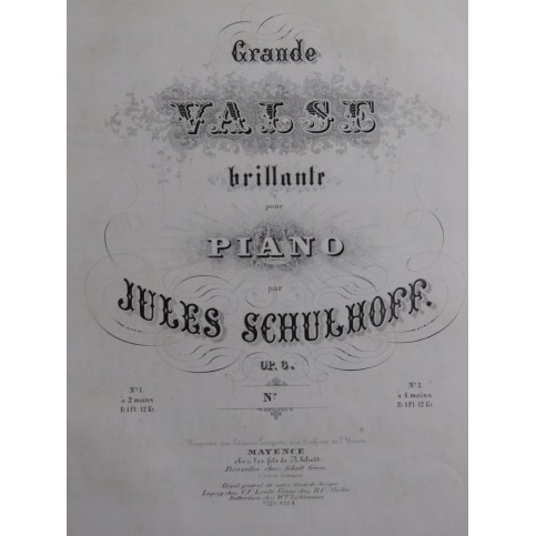 SCHULHOFF Jules Grande Valse Brillante op 6 Piano 1846