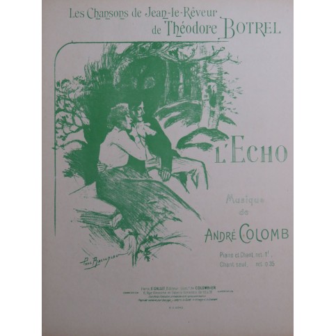 COLOMB André L'Écho Chant Piano 1928