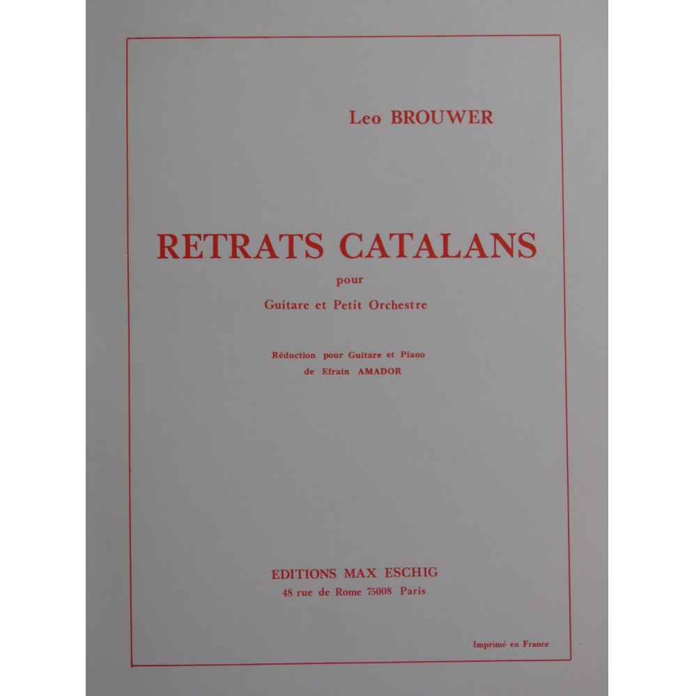 BROUWER Leo Retraits Catalans Piano Guitare 1987