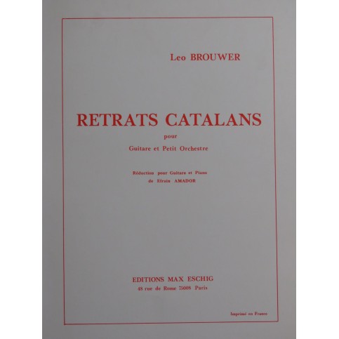 BROUWER Leo Retraits Catalans Piano Guitare 1987